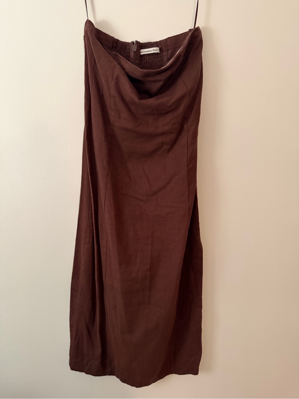 Abercrombie & Fitch Brown Cowl Neck Midi Slip Dress